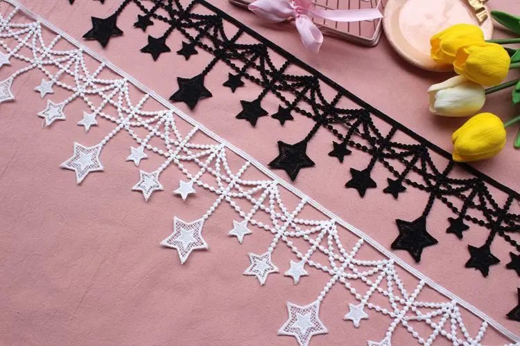 Stars Gold Tassels Lace Fringe Lace Trim Ribbon Costume Home Textile Curtains Decor Trims Clothes Sewing Accessories