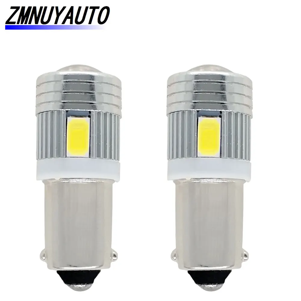 2pcs LED T4W BA9S Bulb 65630 5730 SMD Led Car Interior License Plate Light Automotive Lamp Auto 6000K White 12V