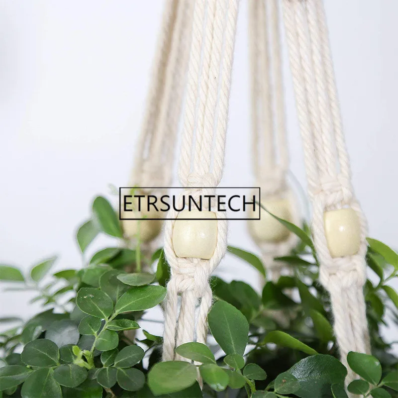 20pcs Hanging Flower Pots Holder Hanging Basket Flower Pot Net Basket Sling Cotton Rope 180cm Macrame Plant Hanger