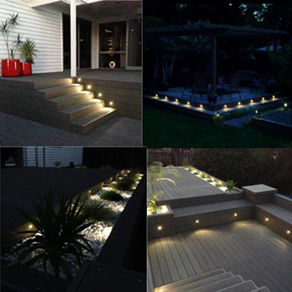 Lámpara LED de pared para jardín y terraza, Kit de iluminación para valla de escalera, barandilla, párpado de media luna, bajo voltaje, 35mm, 12V, IP65, 50 unids/lote