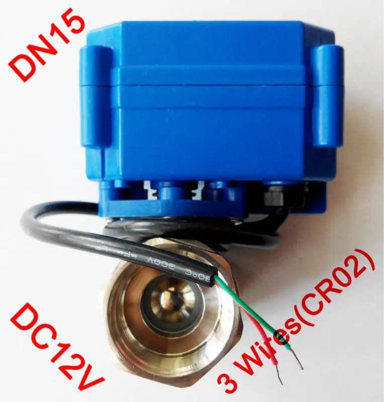 

1/2" Mini electric valve 3 wires(CR02), DC12V motorized ball valve SS304, DN15 electric automatic valve for brewing