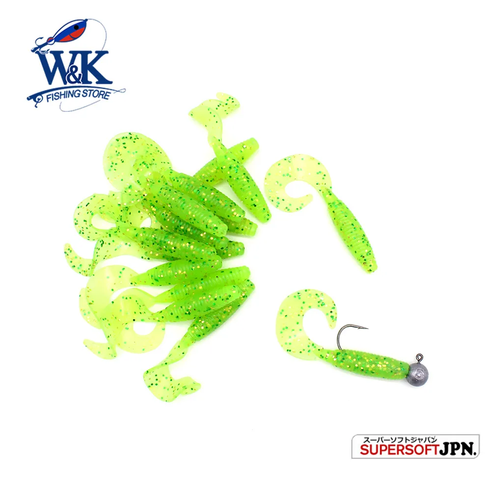 5.5 cm Grub Worm Lure with UV for Perch Rockfish Fishing 15 pcs/lot Soft Bait Grubbait Bluegill Fishing Lure