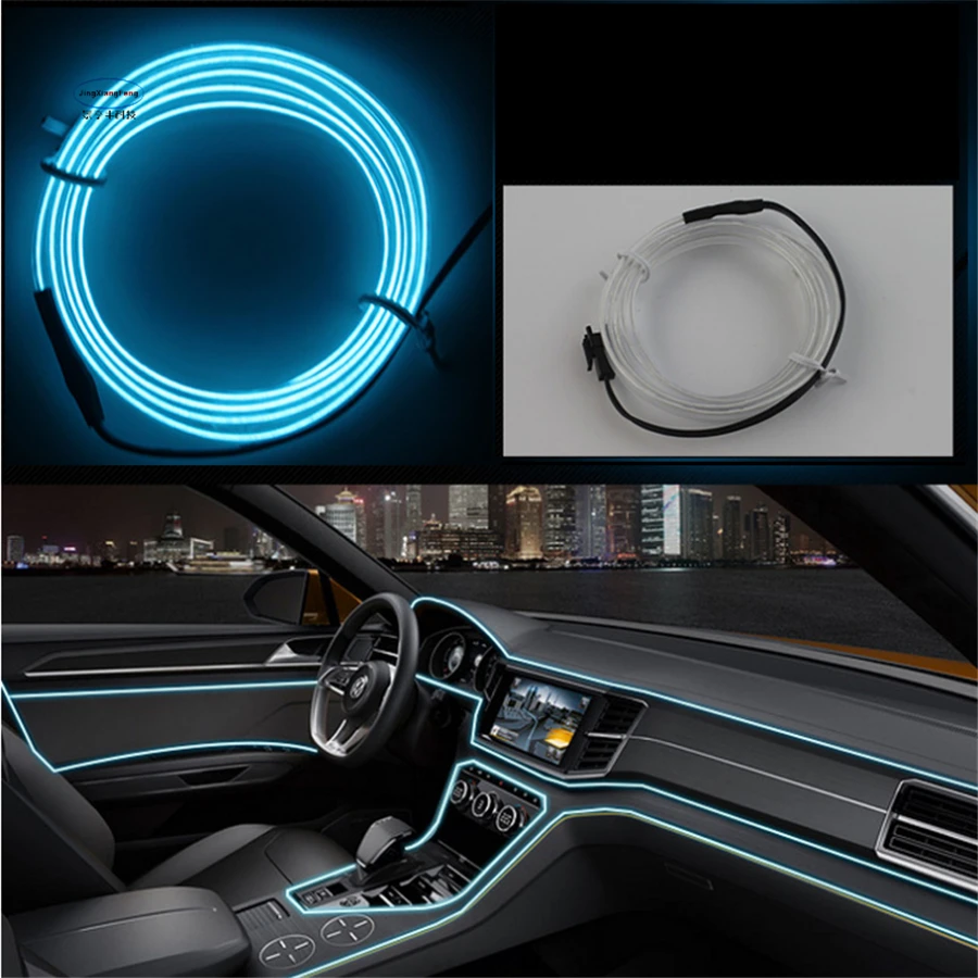 

EL Wire String Strip Rope Tube Light Neon Light Glow Flat Edge JXF Car Interior Atmosphere Decor Lamp Decorated Prop