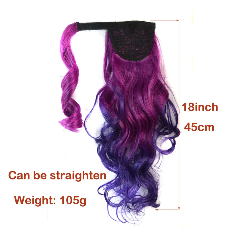 Jeedou Ponytails Wrap Around Ponytail Extension Wavy Synthetic Hair Balayage Ombre Color Messy Bohemian Style