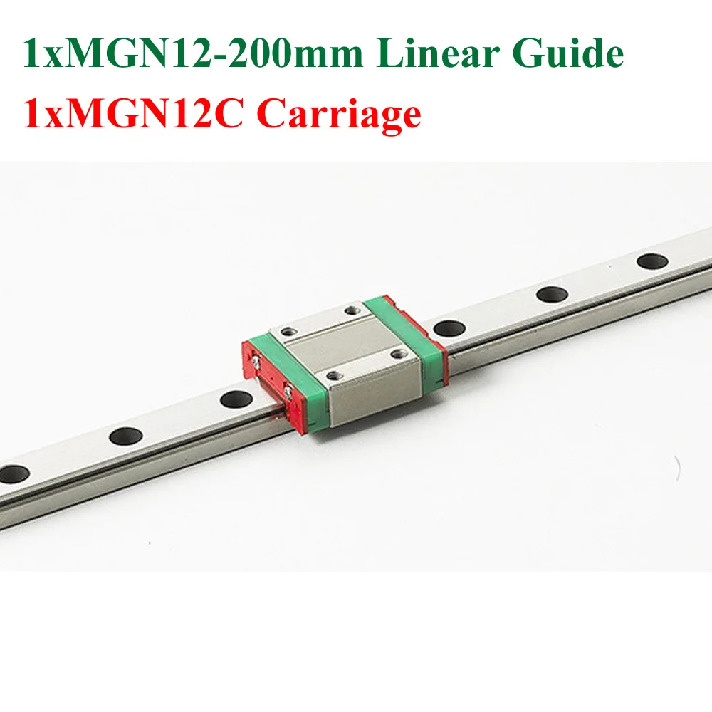 

MR12 12mm Mini Linear Guide Rail MGN12 Length 200mm With MGN12C Block Carriage Miniature Linear Motion Guide Way For Cnc