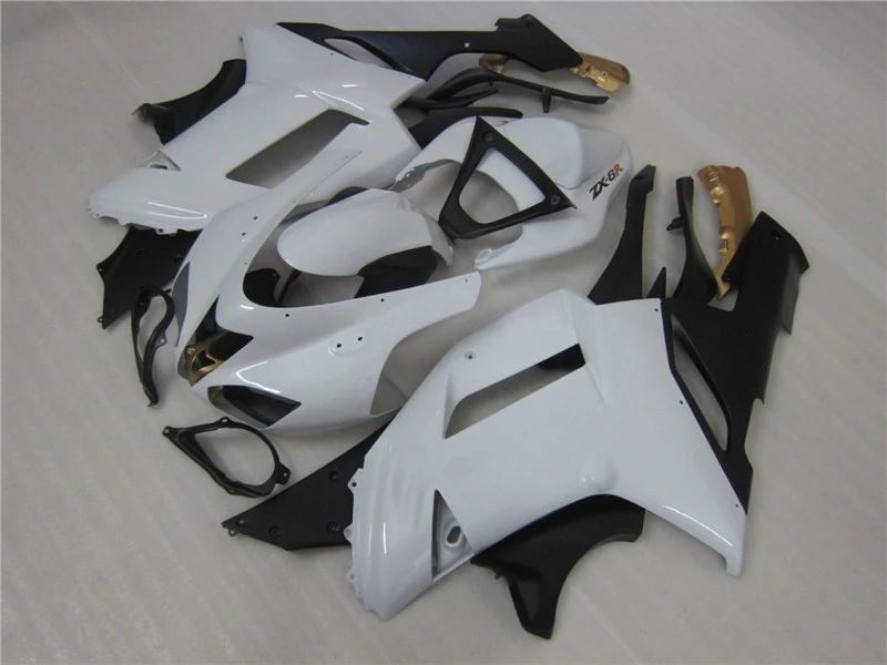 Hot fairings for Kawasaki ZX6R fairing kits 2007 2008 white black gold motorcycle parts ZX-6R 07 08 Ninja 636 CS17