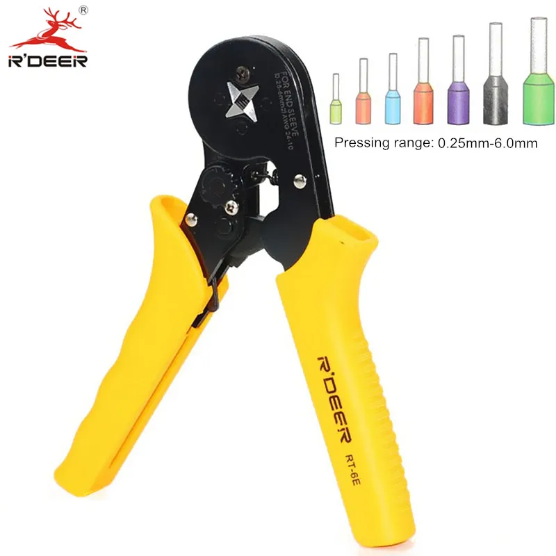 RDEER Crimping Pliers Adjustable Crimping Tool Press Cutting Plier Terminal Wire Stripper Electrician Multifunctional Hand Tools