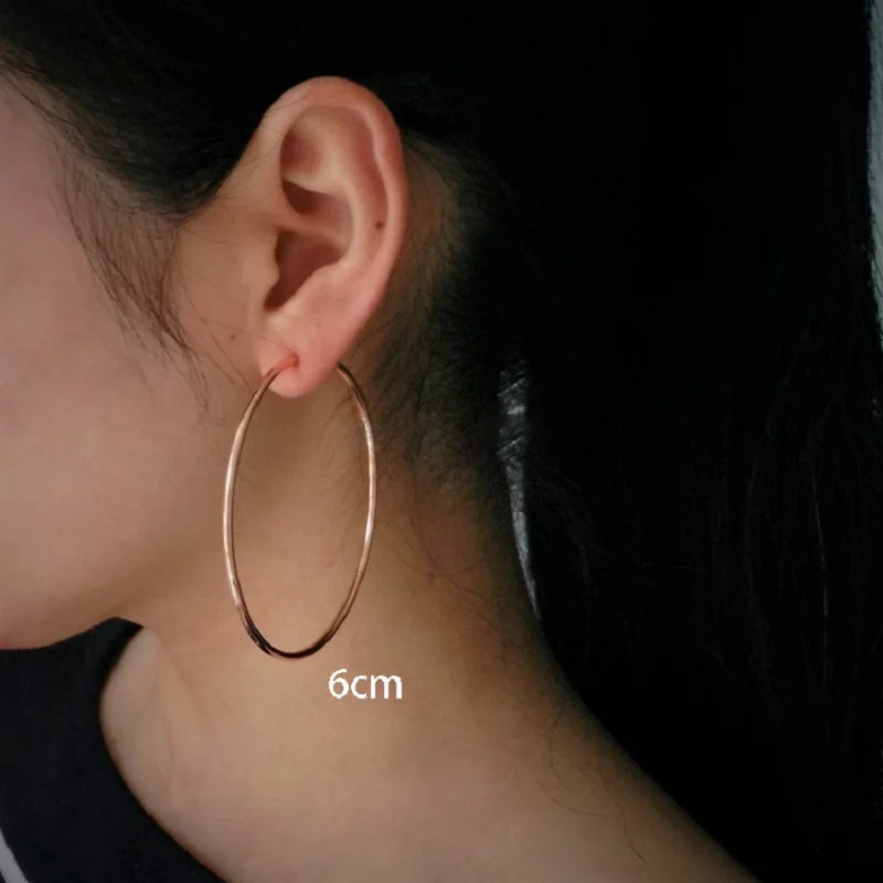 1 Pair Big Circle Large Hoop Earrings Fake Spring Clip On Nose Ring Hoop Lip Ring Helix Ring Hoop Fake Ear Ring Accessories