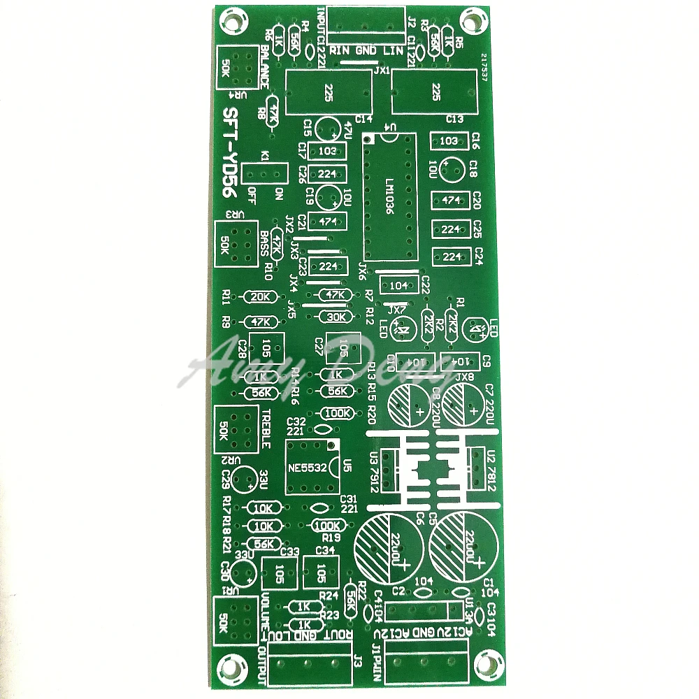 2pcs/lot Fever LM1036, N + NE5532, pitch board,HI FI front panel, PCB empty board