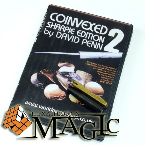 Coinvexed 2.0 Sharpie Edition (with gimmick and normal pen) by David Penn /close-up card magic trick / wholesale