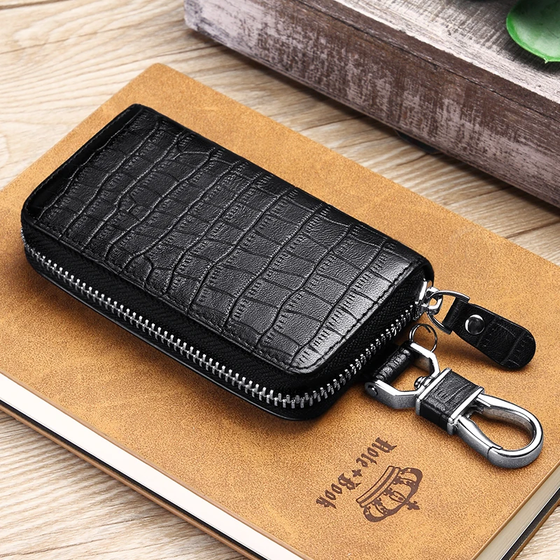 WILLIAMPOLO Key Holder For Keys Box Genuine Leather Cowhide 6 Keys Holder Luxury Design Home Key Case PL186123