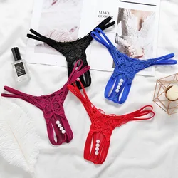 Personality women's underwear Opening Crotch sexy panties transparent G-string Thong female lace lingerie low-waist briefs Women