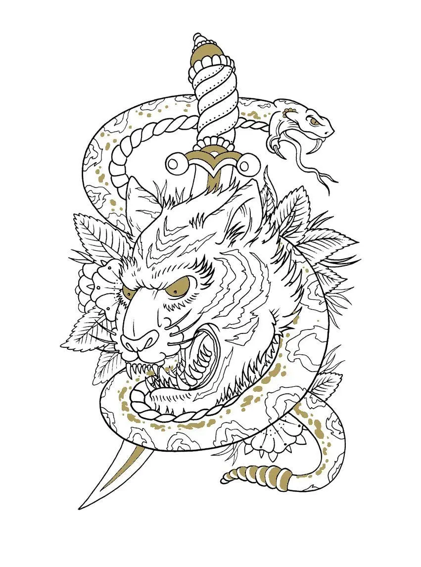 Tattoo Coloring Book for Adults, Color Pen, Lápis Drawing Book, Tattoo Painting Tutorial, Tutorial de estudantes