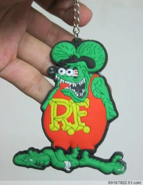 1pcs PUNK RF Rat Fink Action Figure Chain Doll 25g 7.5cm high quality terror cartoon Halloween key chain d12