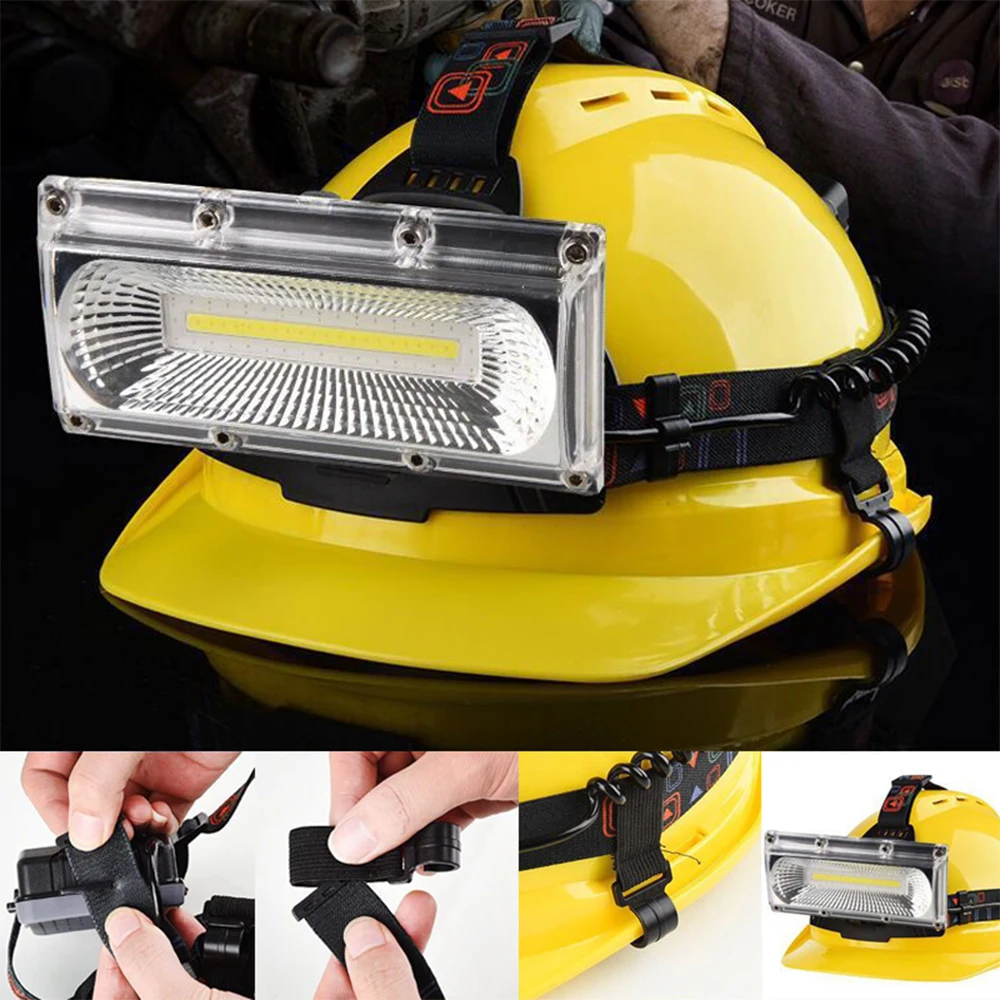 New Powerful COB LED Headlight USB Rechargeable Headlamp Waterproof Head Torch Powerful Head Light Head Lamp with 18650 Battery