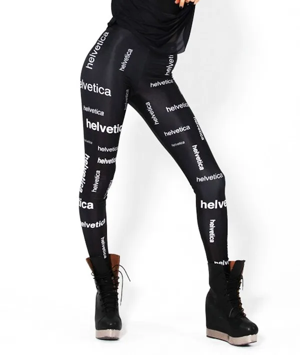 Women Galaxy 3D Color Helvetica Words Printing Ladies Lggins Women Black  Skinny   Leggings For Summer GL1622