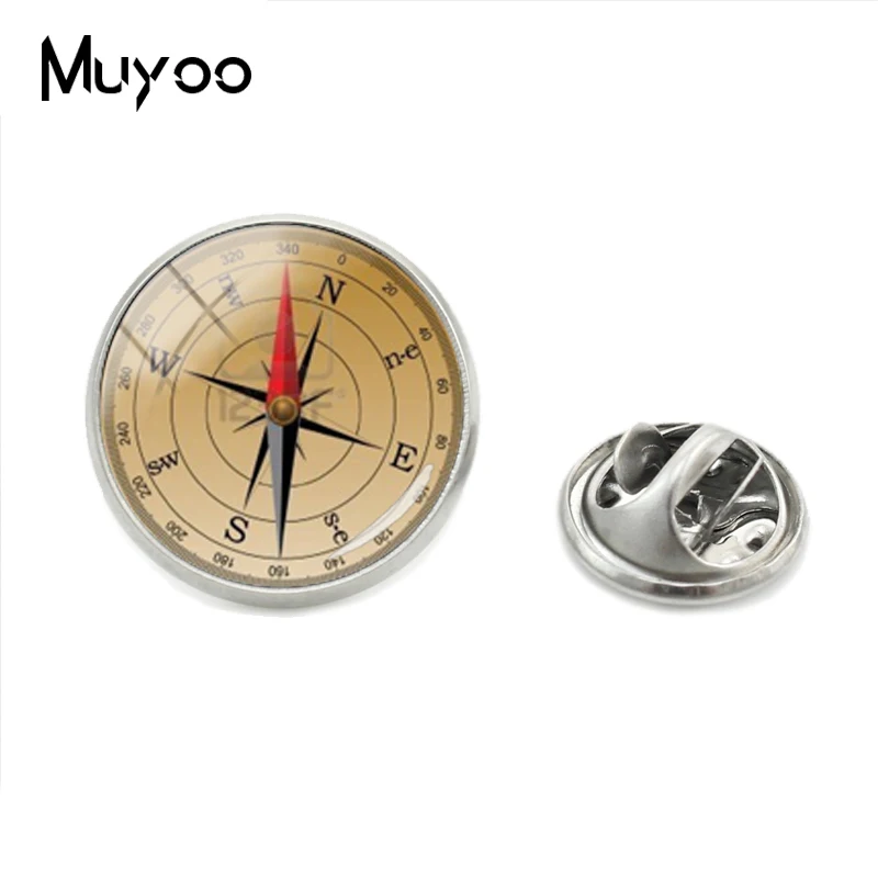 2018 New Arrival Handmade Vintage Jewelry Lapel Pins Retro Compass Glass Round Photos Butterfly Fashion Jewelry Brooches Pins