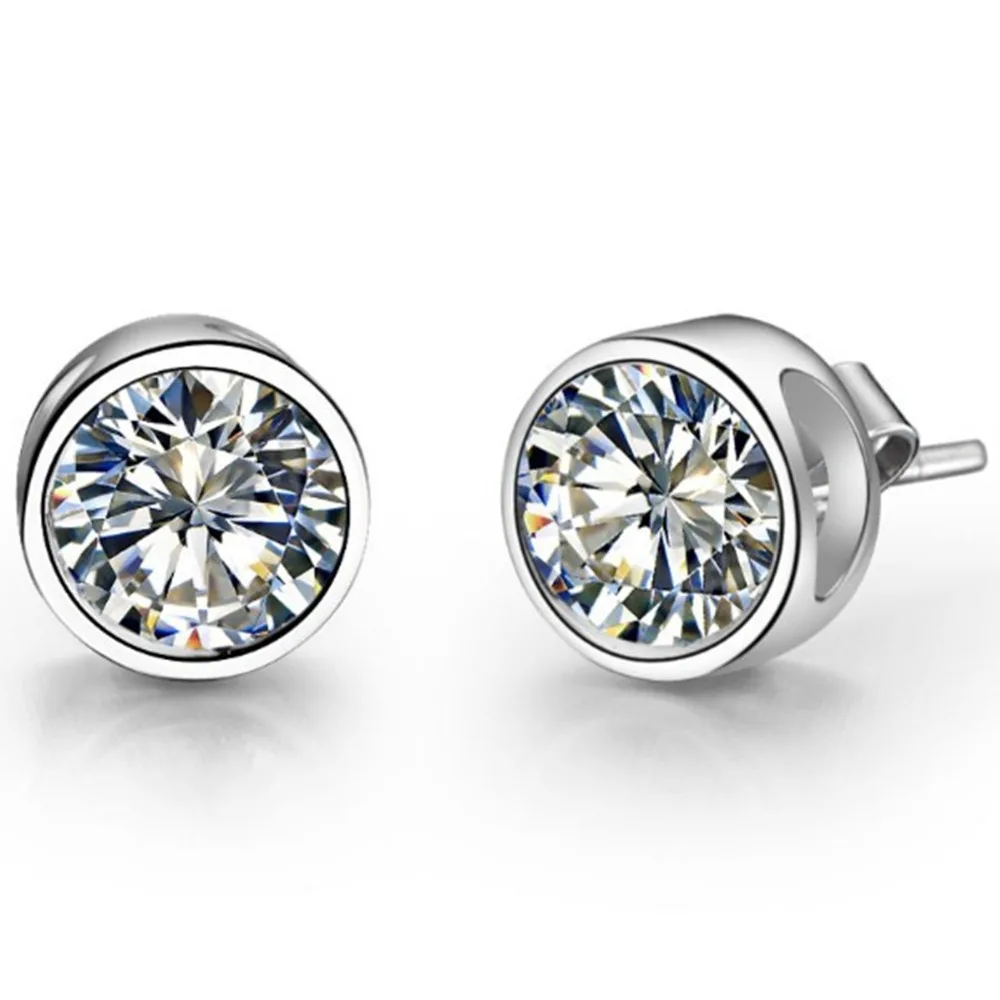 

Excellent Moissanite Bridal Jewelry Earrings 1CT/each Moissanite Diamond Stud Earrings for Women Solid 18K White Gold Earrings