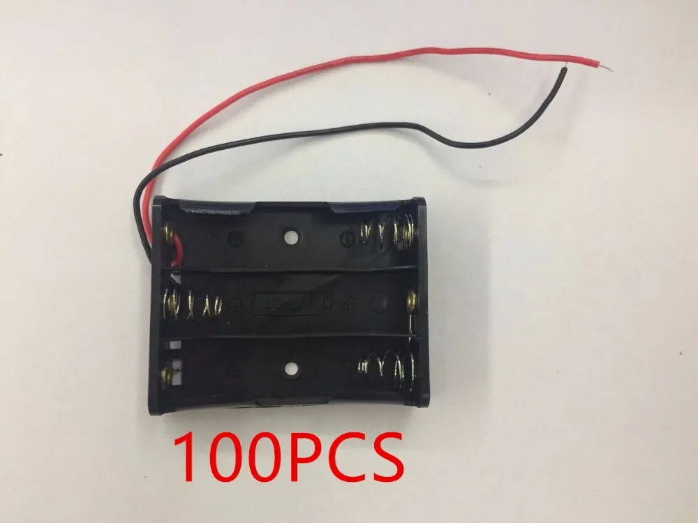 100PCS 3 x 1.5V AAA Battery Batteries Holder Case w Wire Leads