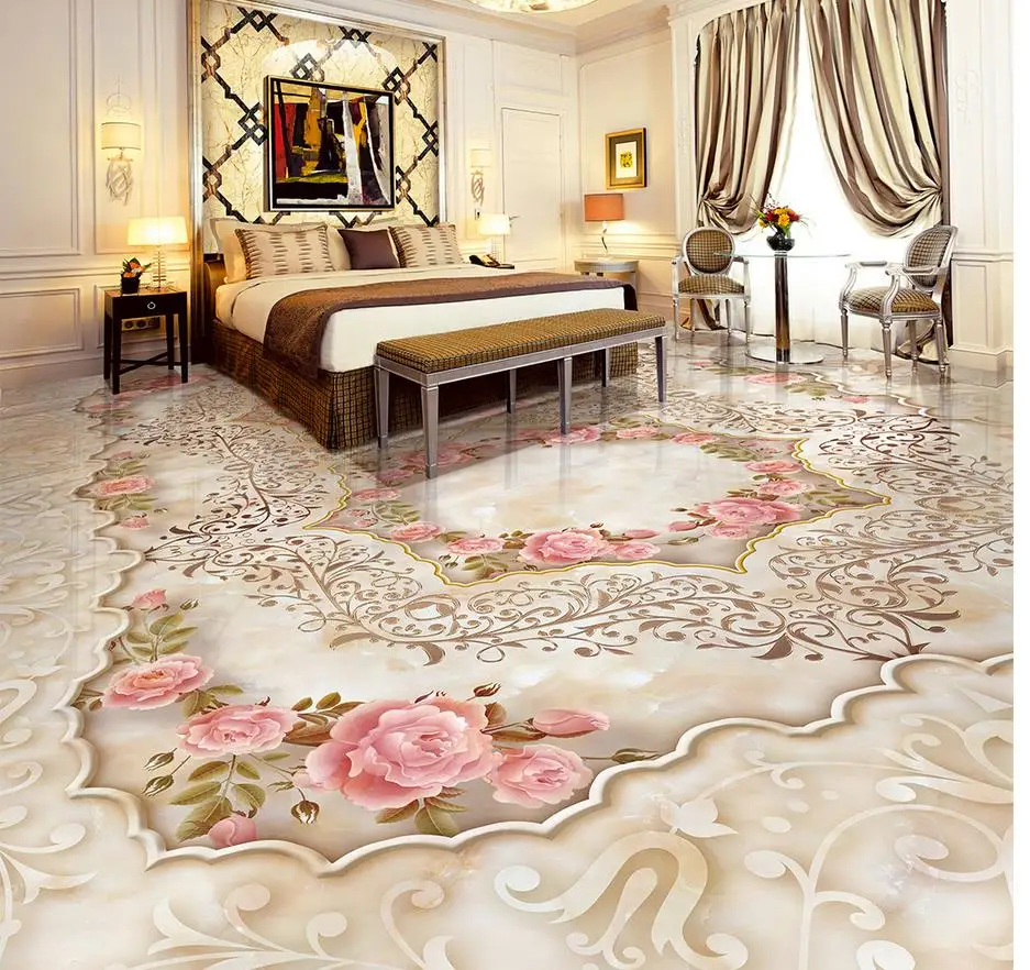 

Marble cameo parquet floor Custom Photo self-adhesive 3D floor Waterproof floor mural painting 3d floor wallpapers