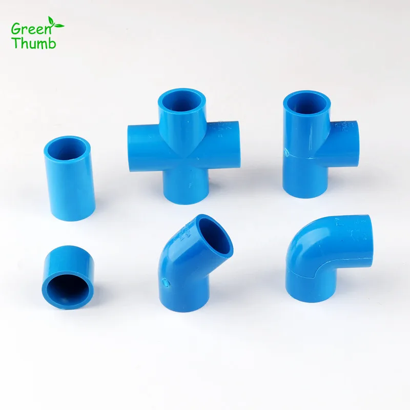 3pcs PVC Connector Inner Dia. 20mm Pipe Fittings Cap Straight Tee Wye Y Connector Elbow Cross for Pipe Repairing Aquarium Water