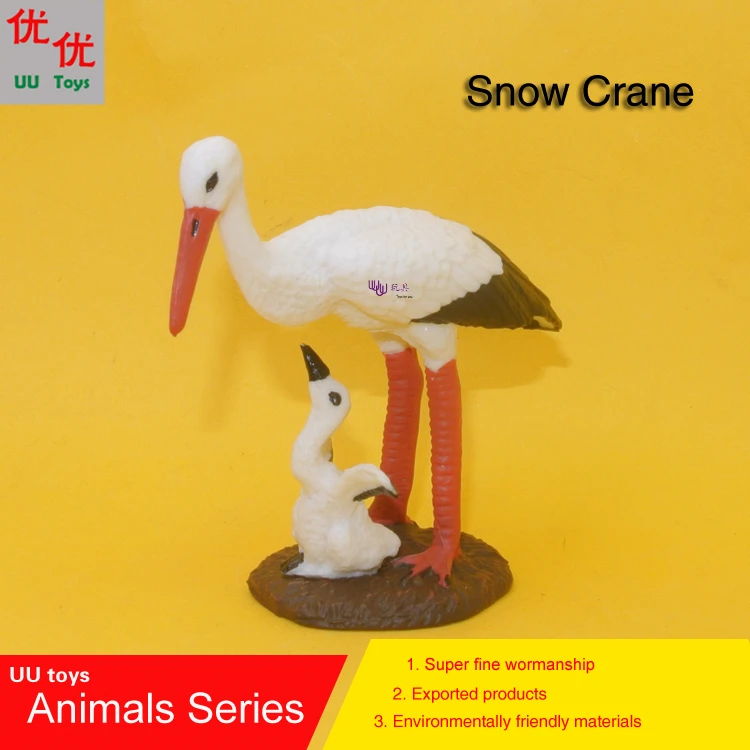 Hot toys: Snow Crane (Siberian White Crane) bird simulation model  Animals   kids  toys children educational props