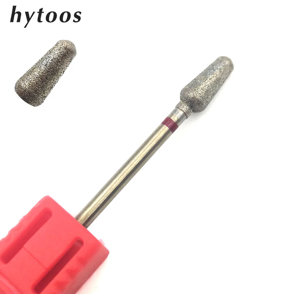 HYTOOS Round Top Diamond Nail Drill Bit 3/32" Rotary Burr Manicure Cutters Electric Drill Accessories Nail Mills Tools-LD0510D