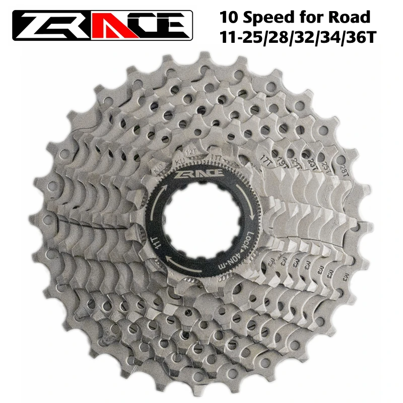 ZRACE Bicycle Cassette 10 Speed Road / MTB Bike Freewheel 11-25T / 28T / 32T / 34T / 36T, Compatible with Tiagra ZEE SAINT