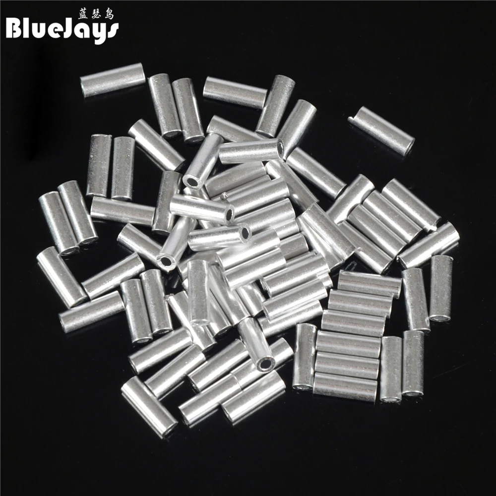 

Bluejays 100pcs/lot fishing line Aluminum Crimp sleeve aluminum tube 1.0mm-2.0mm sea fishing accessories line tube