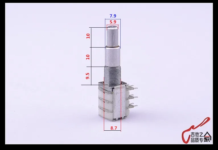 1 Piece GuitarFamily Stacked Dual Concentric Potentiometer(POT) With Center Detent C100K x 2 and B20k (#0686) MADE IN KOREA