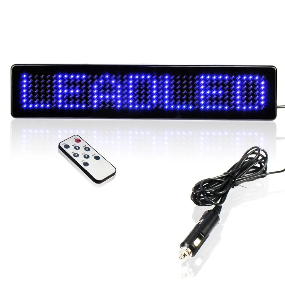 23Cm 12V Led Auto Teken Afstandsbediening Motorfiets Engels Led Display Board Scrolling Programmeerbare Bericht Blauw Goedkope Diy kit