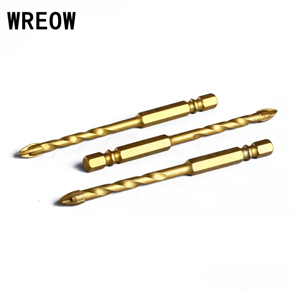 1Pc Titanium Tungsten Drill Bit Carbide Tile Glass Cross Spear Head For Masonry Drilling Tool 6mm 8mm 10mm 12mm Dropshipping