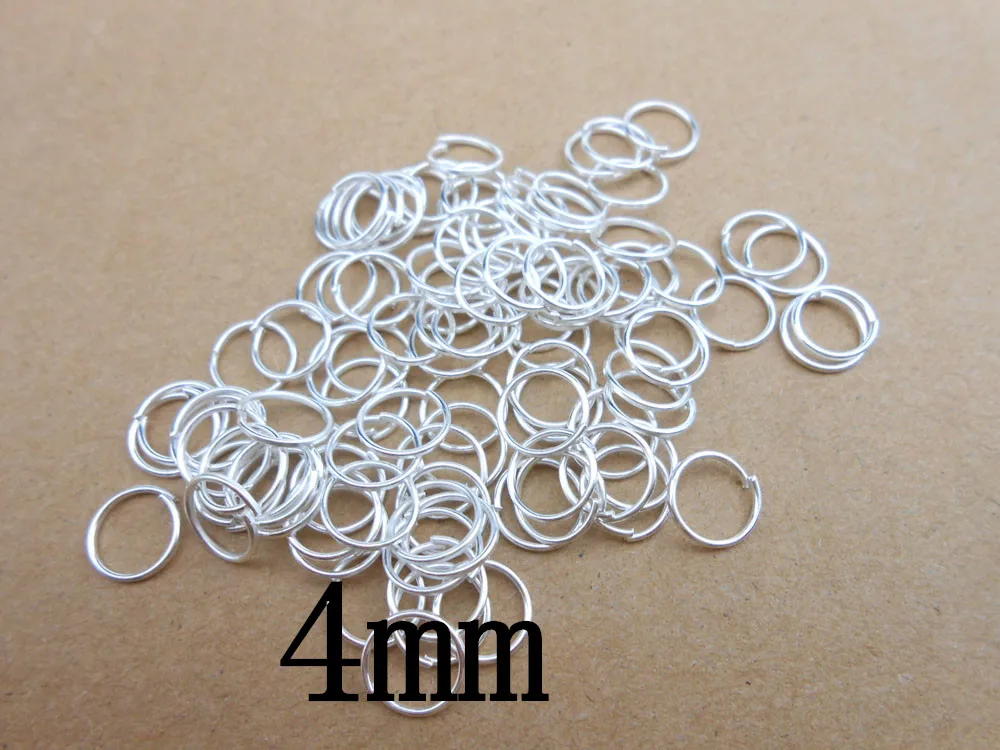 

Free shipping 4MM 2000pcs Sterling Silver Open Jump Ring Silver Components DIY Jewelry 925 silver findings opening rings