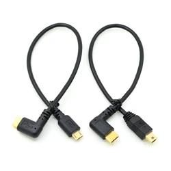 Micro przewód USB Mini 5Pin z męskiego na męskie USB 3.1 typ C łokieć na Mini Micro USB 2.0 OTG Adapter danych konwerter kabel ładujący 25cm