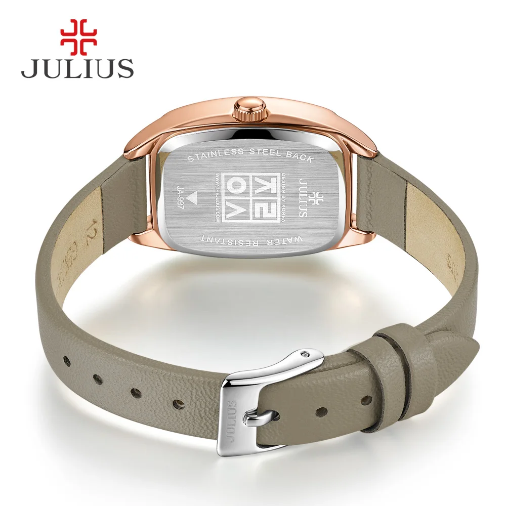 Lady Women\'s Watch Japan Quartz Hours Fashion Wave-like Clock Leather Bracelet Modern Classic Girl Birthday Gift Julius Box