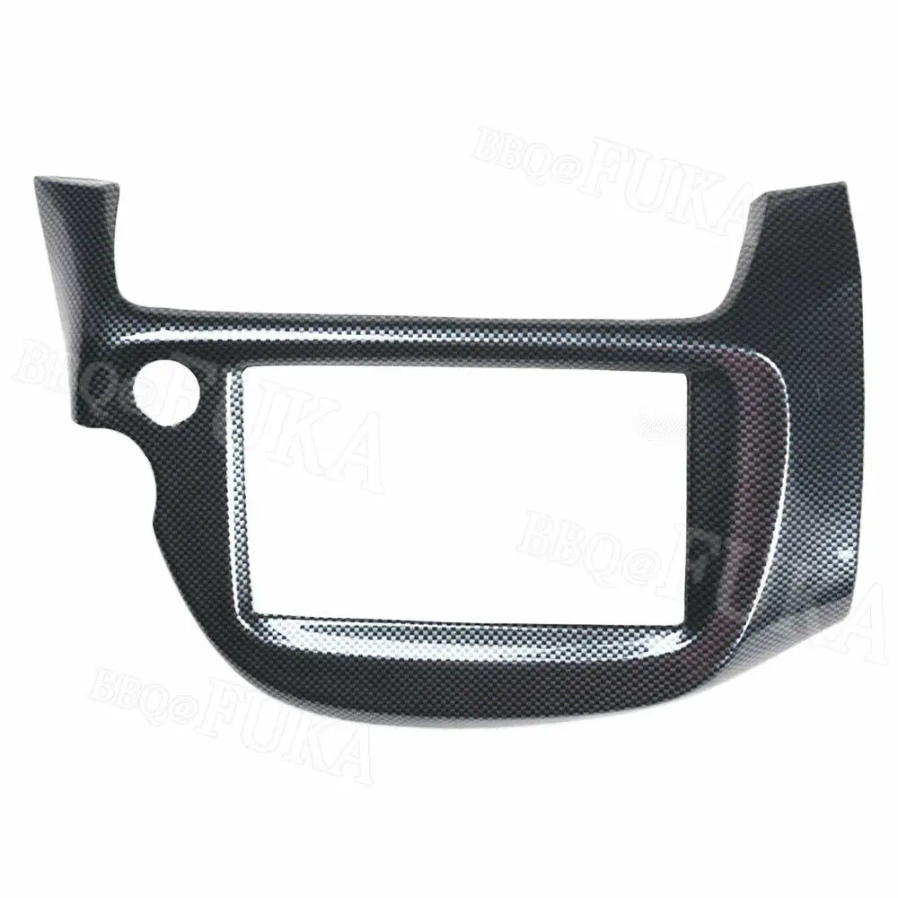 Carbon Fiber ABS Car GPS Navigation Cover Ring Panel Frame Trim For Honda FIT 2008-2013