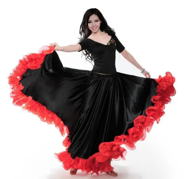 1 piece 360 degree The Opening Dance Modern Dance Full-skirted Dress Spain Bullfighting Dance Skirt Long Sleeve Costumes