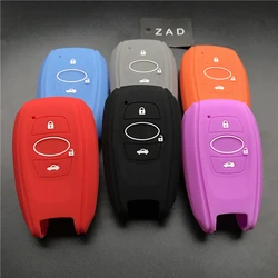 ZAD 3 buttons key silicone rubber car key case cover set for subaru Legacy impreza forester xv trezia BRZ wrx levorg outback