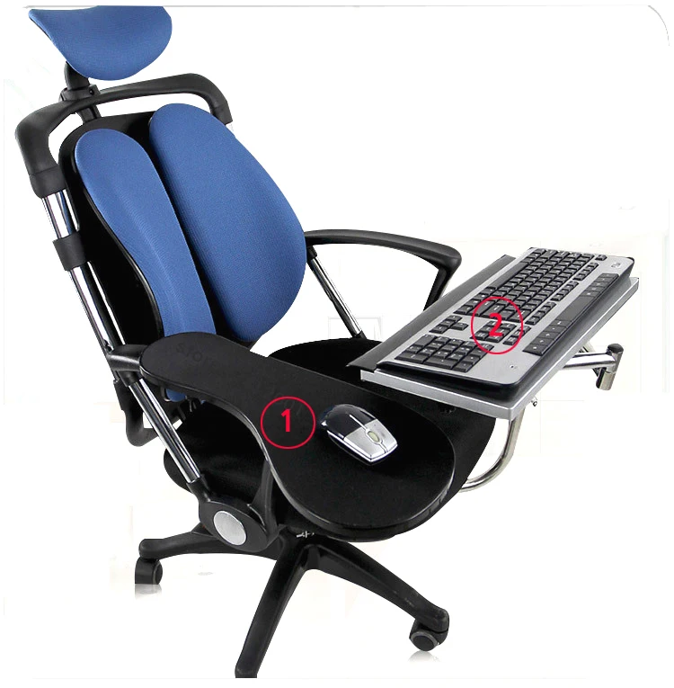 DL OK010 Multifunctoinal Full Motion Chair Clamping Keyboard Support Laptop Holder Mouse Pad for Compfortable Office and Game