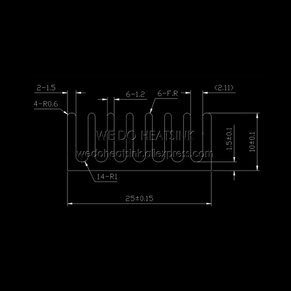 Imagem -03 - Fazemos Dissipador de Calor de Alumínio com Fita de Transferência Adesiva Térmica Cor do Ouro 40x25x10 mm 100 Pcs