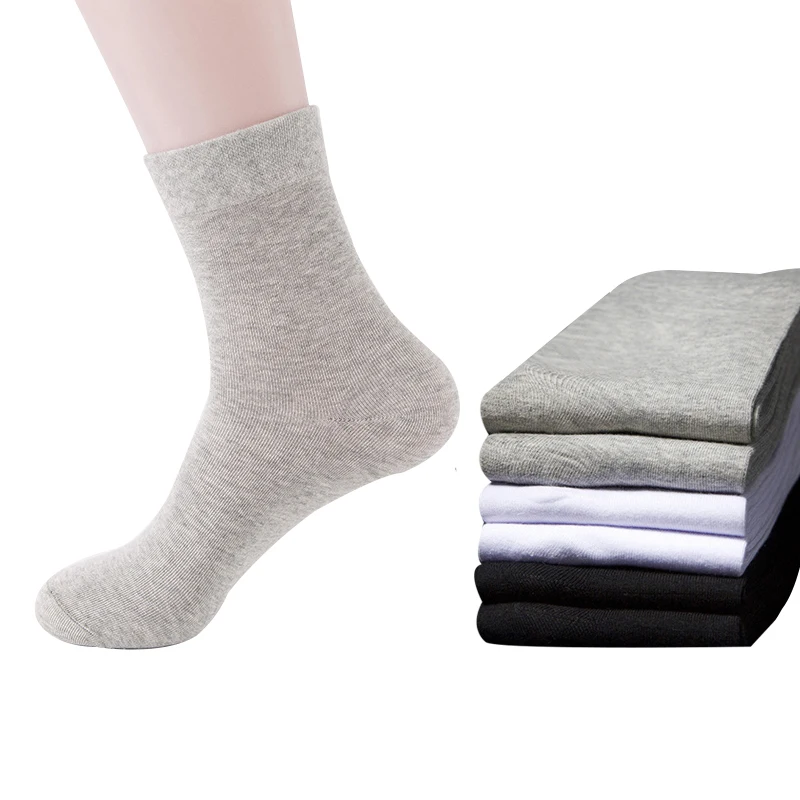 

5Pair Men Sock Combed Cotton Men Sock Deodorant Sweat-Absorbent Tube Durable Black White Pure-color Men Sock Casual High Quality