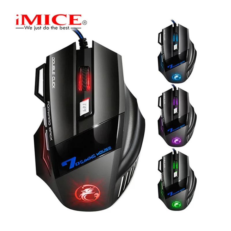 iMICE Professional Wired Gaming Mouse X7 7 Button 3200 DPI LED Optical USB Computer Mouse Gamer Mice Game Mouse Silent Mause PC