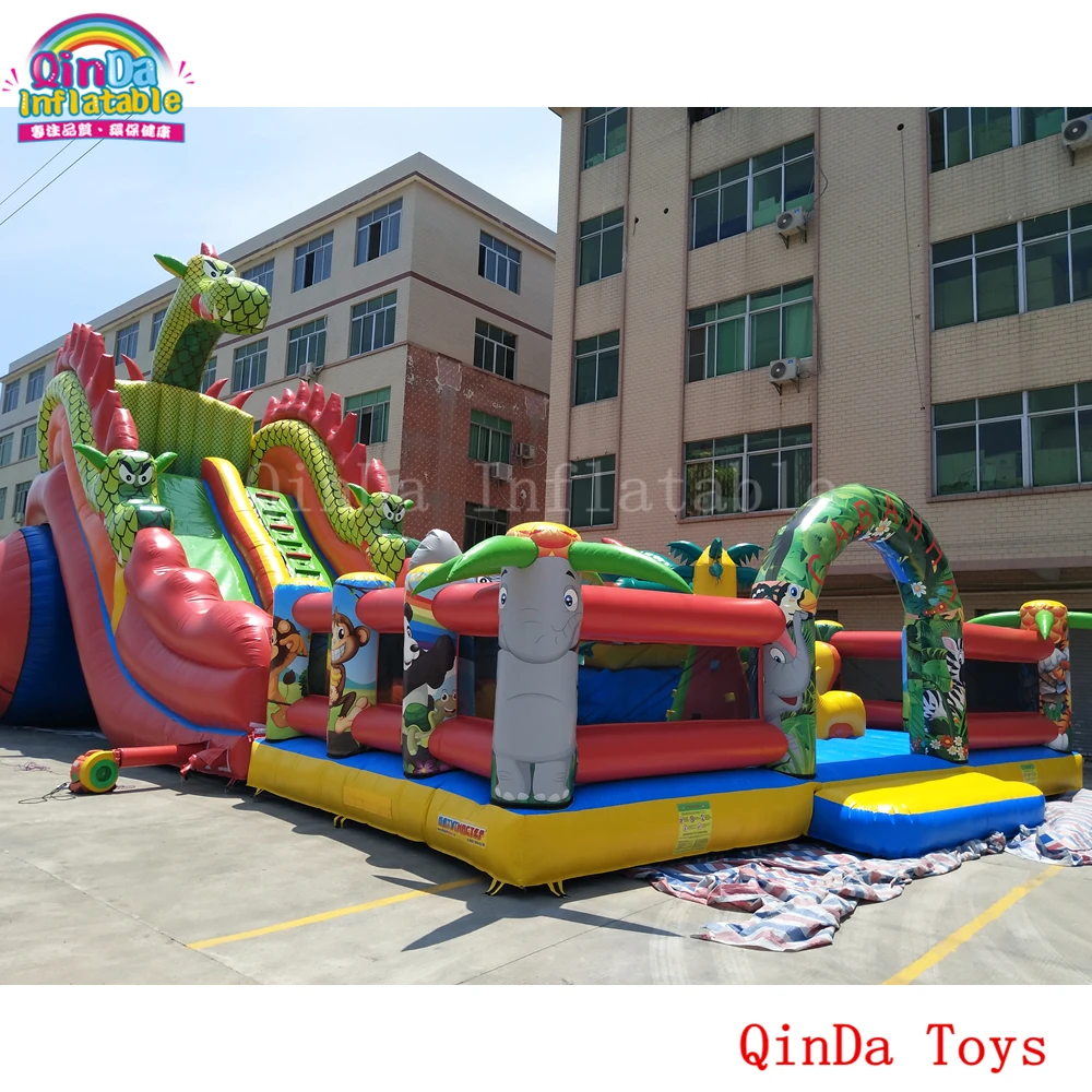 17*11*8m Commercial Used Bounce House For Sale Craigslist,free Blower Inflatable Giant Fun City