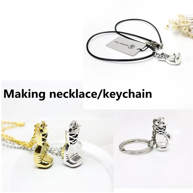 10Pcs Antique Gold Silver Color 3D Boxing Glove Fist Charms for DIY Jewelry Making Wholesale Metal Pendant Fit Necklace Keychain