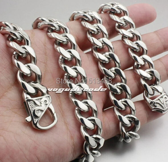 10mm 22''   Stainless Steel handmade Curb Chain Link Necklace in Men's Charmming  Jewelry For Husband / Father