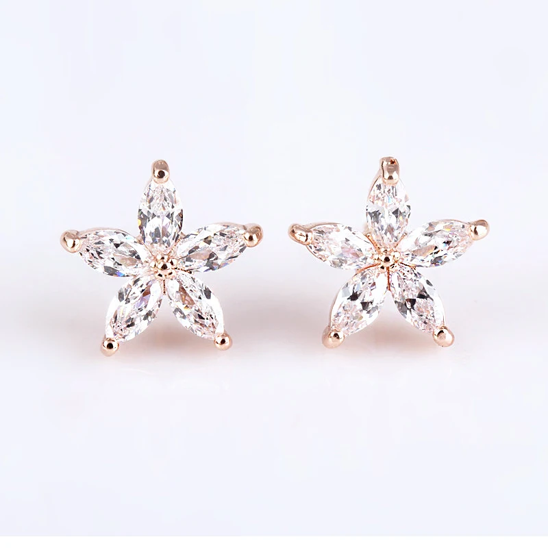 GMGYQ Fashion Jewelry 2018 White Water Drop Oorbellen Cubic Zircon Earings Stud Voor Vrouwen Aretes De Mujer Small Gifts