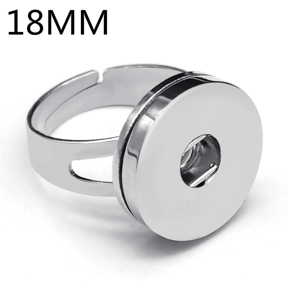 Fashion Simple metal snap rings adjustable fit 12MM/18MM snap buttons jewelry JZ0029