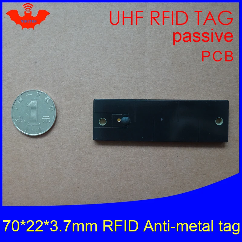 UHF RFID 금속 태그, 915mhz, 868mhz, Alien Higgs3, EPCC1G2 6C, 70x22x3.7mm, 고정 자원 관리, PCB 스마트 카드 수동 RFID 태그