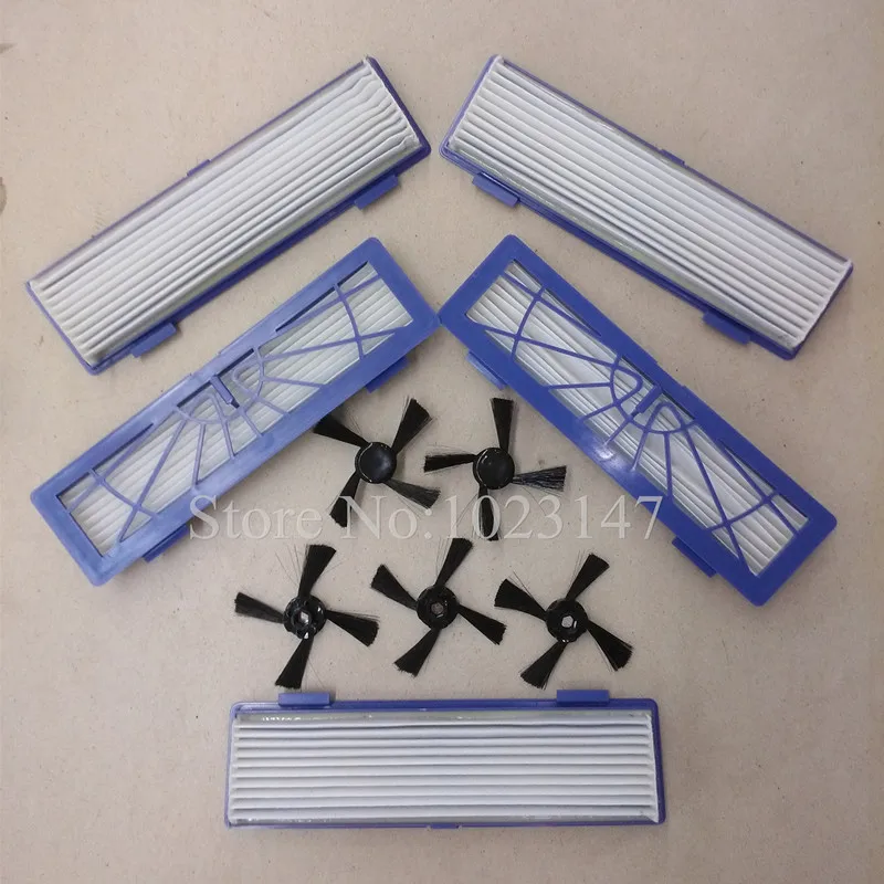5x Robot Pulitore Spazzola Laterale 5x Filtro HEPA per Neato Botvac 80 70e 75 85 Robot Parti Per Vaccum Cleaner Accessori
