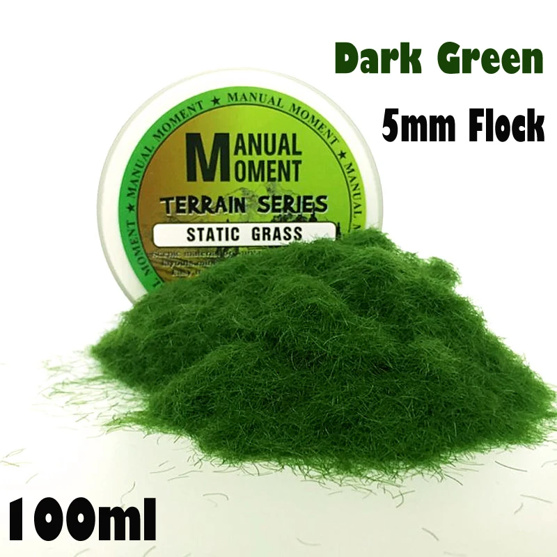 

Miniature Scene Model Materia Dark Green Turf Flock Lawn Nylon Grass Powder STATIC GRASS 5MM Modeling Hobby Craft Accessory